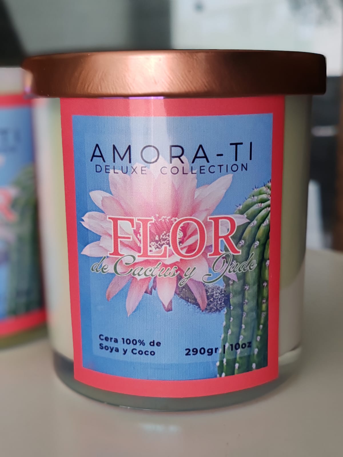 Vela Flor de Cactus y Jade