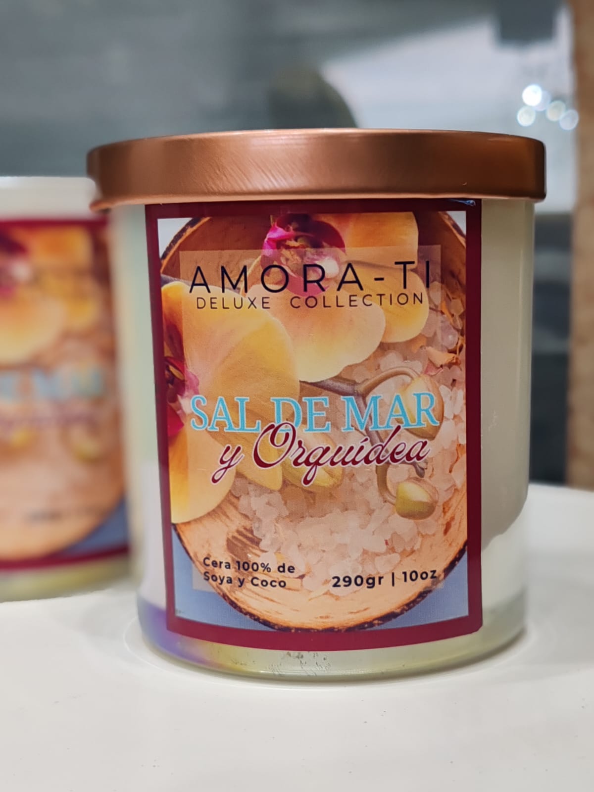 Vela Orquídea y Sal de Mar
