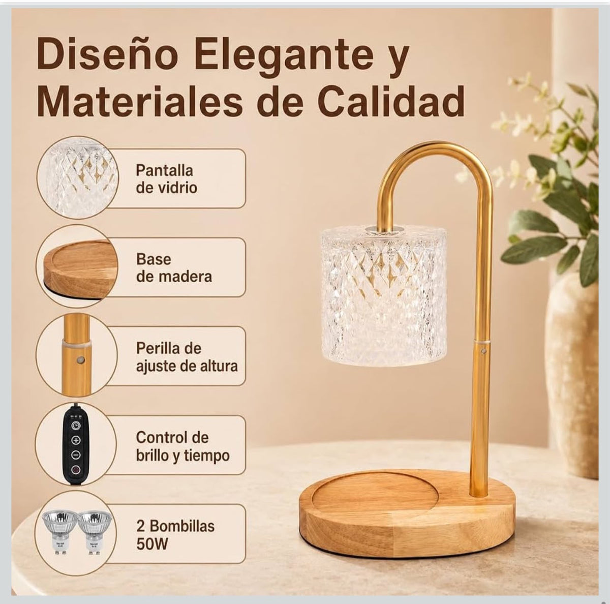 Lámpara Calentador para Velas